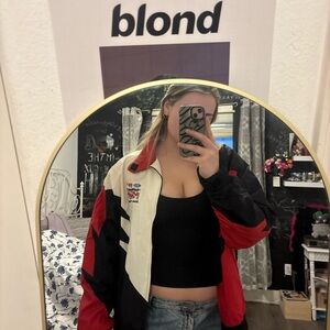 Blondo Women's Black and Red Bomber Jacket